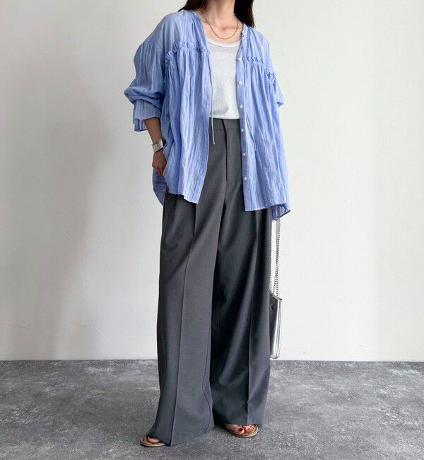 fredy emue「コットンギャザーオーバーブラウス」|シャツ・ブラウス|