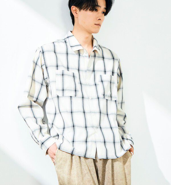 GLOSTER「【奥行きのある色合い】オンブレチェック ロングスリーブシャツ」|シャツ・ブラウス|