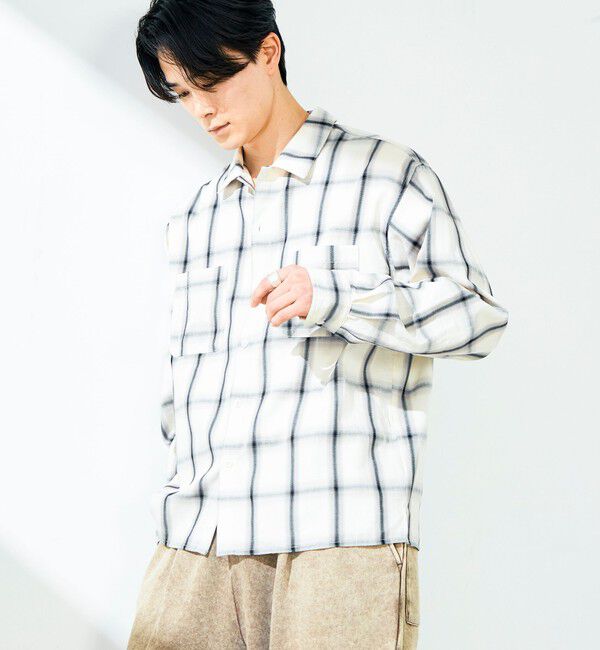 GLOSTER「【奥行きのある色合い】オンブレチェック ロングスリーブシャツ」|シャツ・ブラウス|