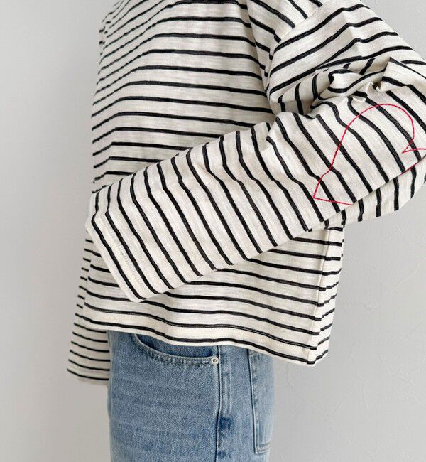 fredy emue「【人気商品の新型】ボーダーハートステッチルーズロンTシャツ」|Tシャツ・カットソー|