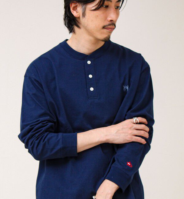 GLOSTER「【BOY刺繍】裏グラデーション ヘンリーネック ロンT」|Tシャツ・カットソー|
