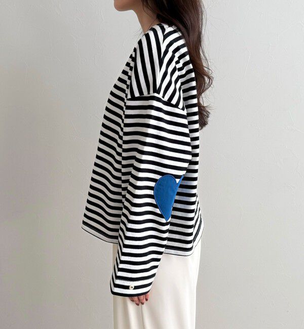 fredy emue「ボーダーハートパッチプルオーバー」|Tシャツ・カットソー|