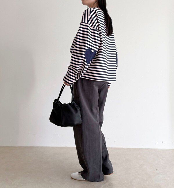 fredy emue「ボーダーハートパッチプルオーバー」|Tシャツ・カットソー|