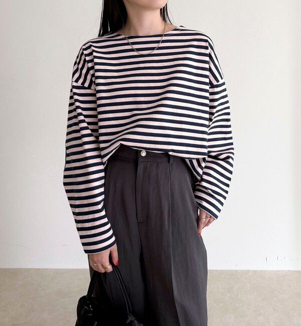 fredy emue「ボーダーハートパッチプルオーバー」|Tシャツ・カットソー|