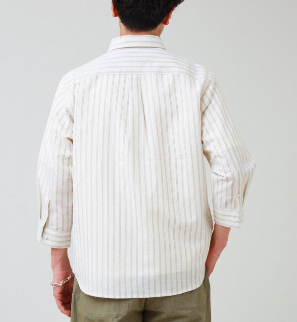 GLOSTER「【フレブル刺繍】七分袖シャツ ストライプ/無地」|シャツ・ブラウス|