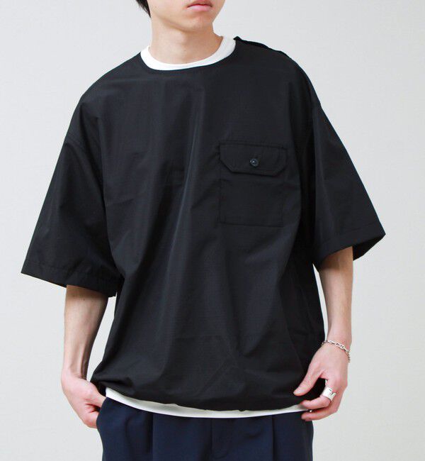 GLOSTER「【TAION / タイオン】ノンダウン ミリタリー ハーフスリーブカットソー」|Tシャツ・カットソー|ブラック