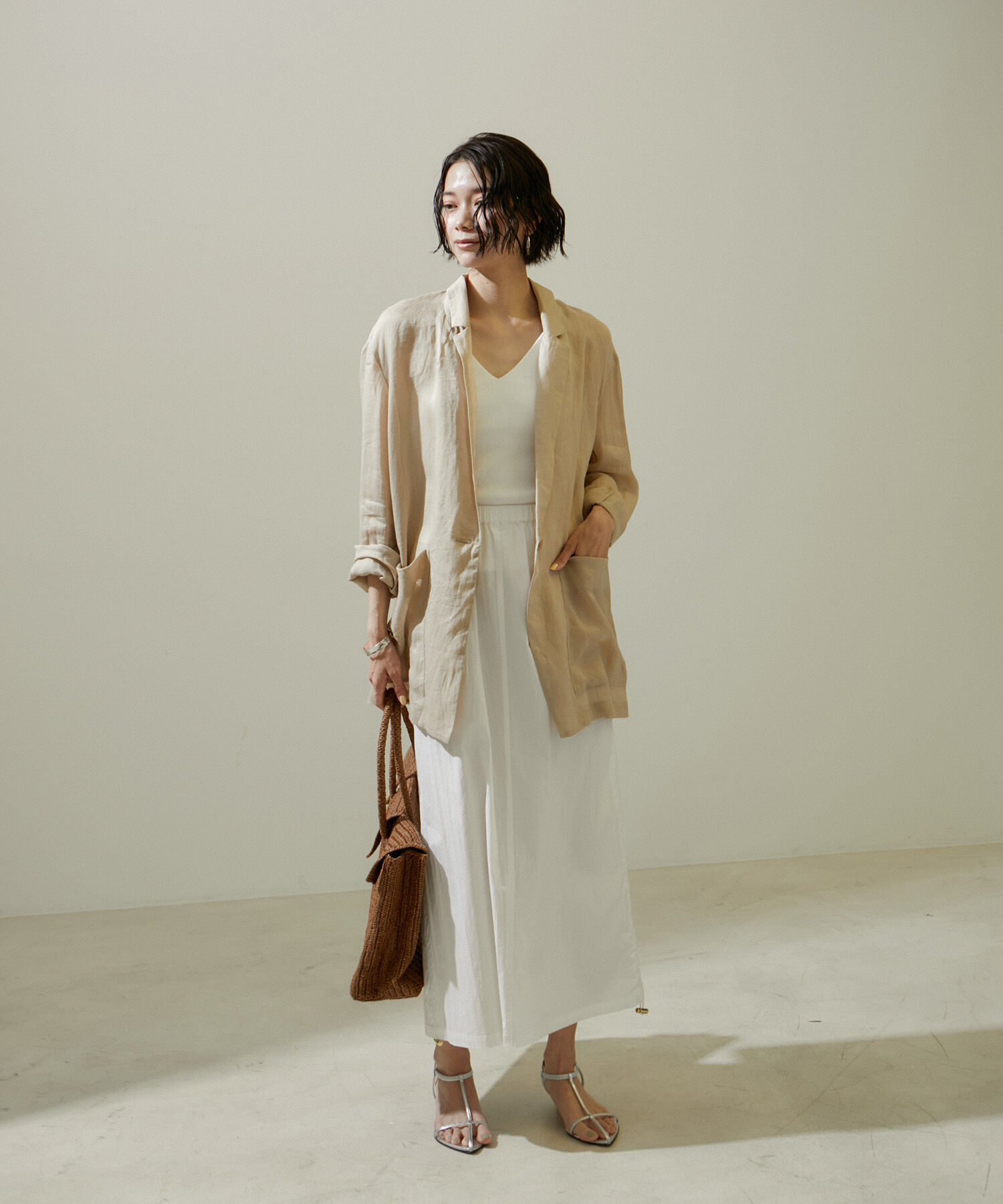 SALON adam et rope'「ヴィンテージライクリブタンクトップ【セットアップ対応・洗える】」|タンクトップ|