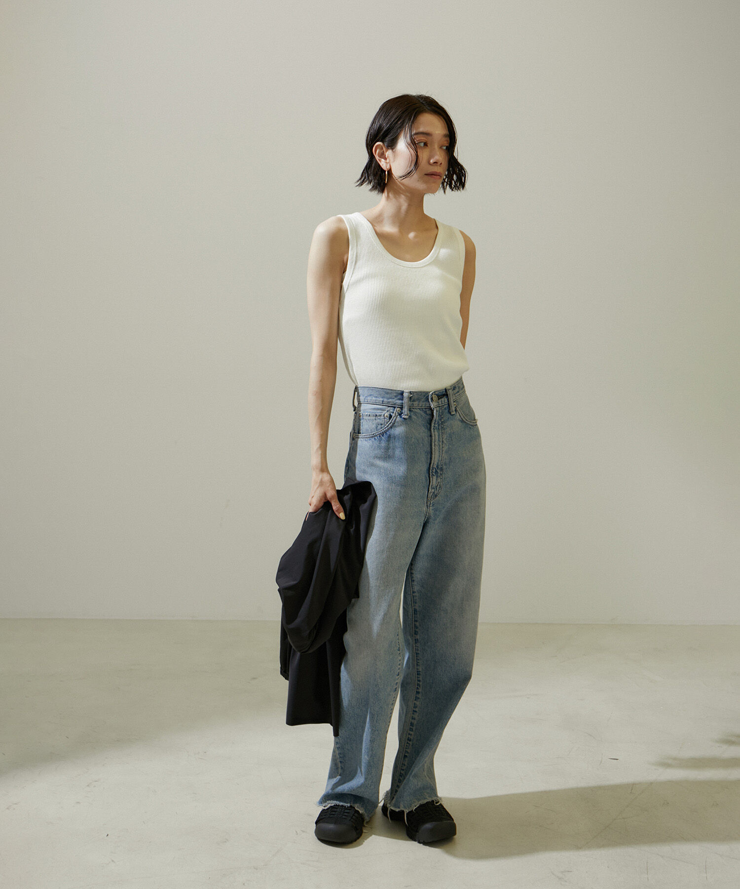 SALON adam et rope'「ヴィンテージライクリブタンクトップ【セットアップ対応・洗える】」|タンクトップ|