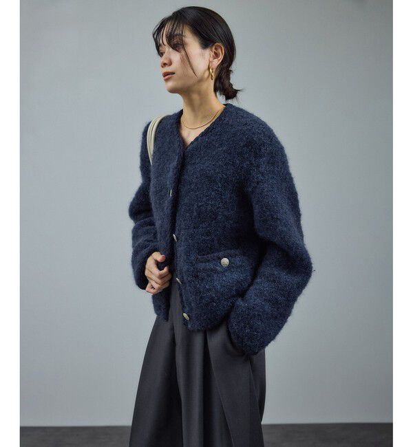 SALON adam et rope'「プードルニットクルーネックカーディガン」|カーディガン|