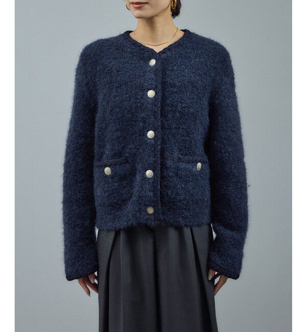 SALON adam et rope'「プードルニットクルーネックカーディガン」|カーディガン|