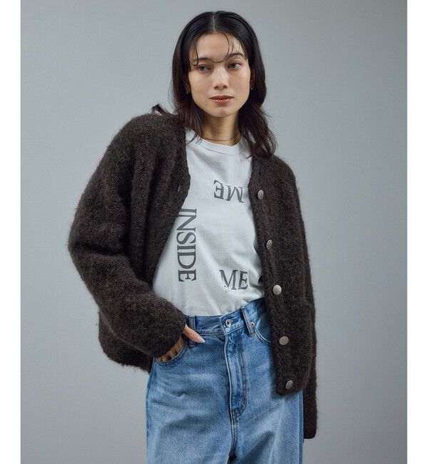 SALON adam et rope'「プードルニットクルーネックカーディガン」|カーディガン|