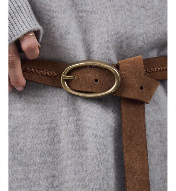 SALON adam et rope'「【PUNTOVITA（プントヴィータ）】スウェードステッチロングベルト」|ベルト|