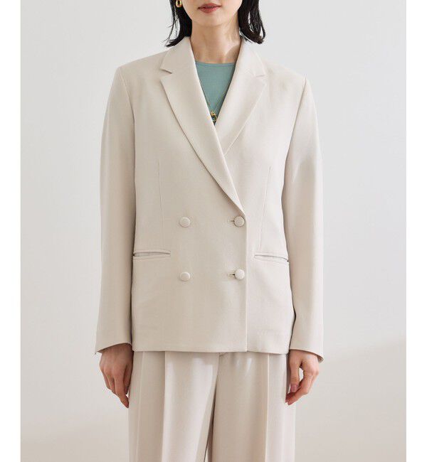 ROPE「バックサテンダブルブレストジャケット」|テーラードジャケット|