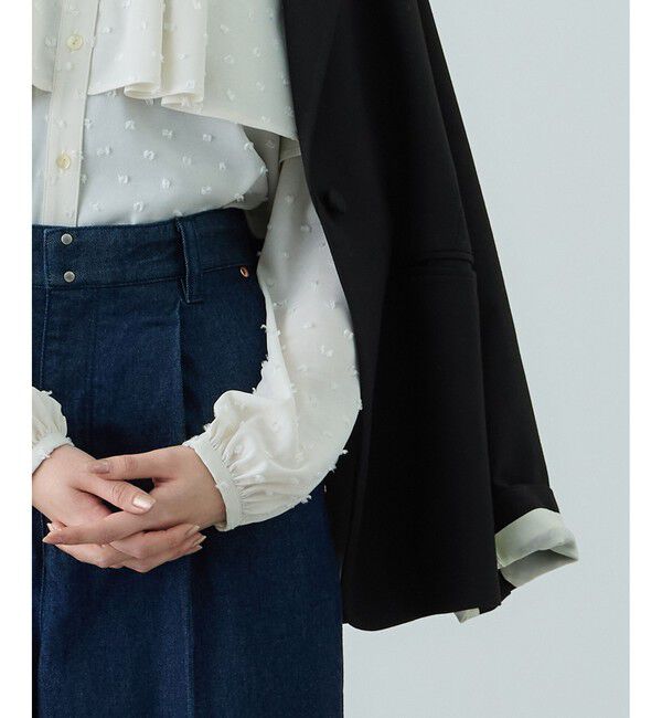 ROPE「トリアセツイル シングルテーラードジャケット(デニムライク)/セットアップ対応」|テーラードジャケット|