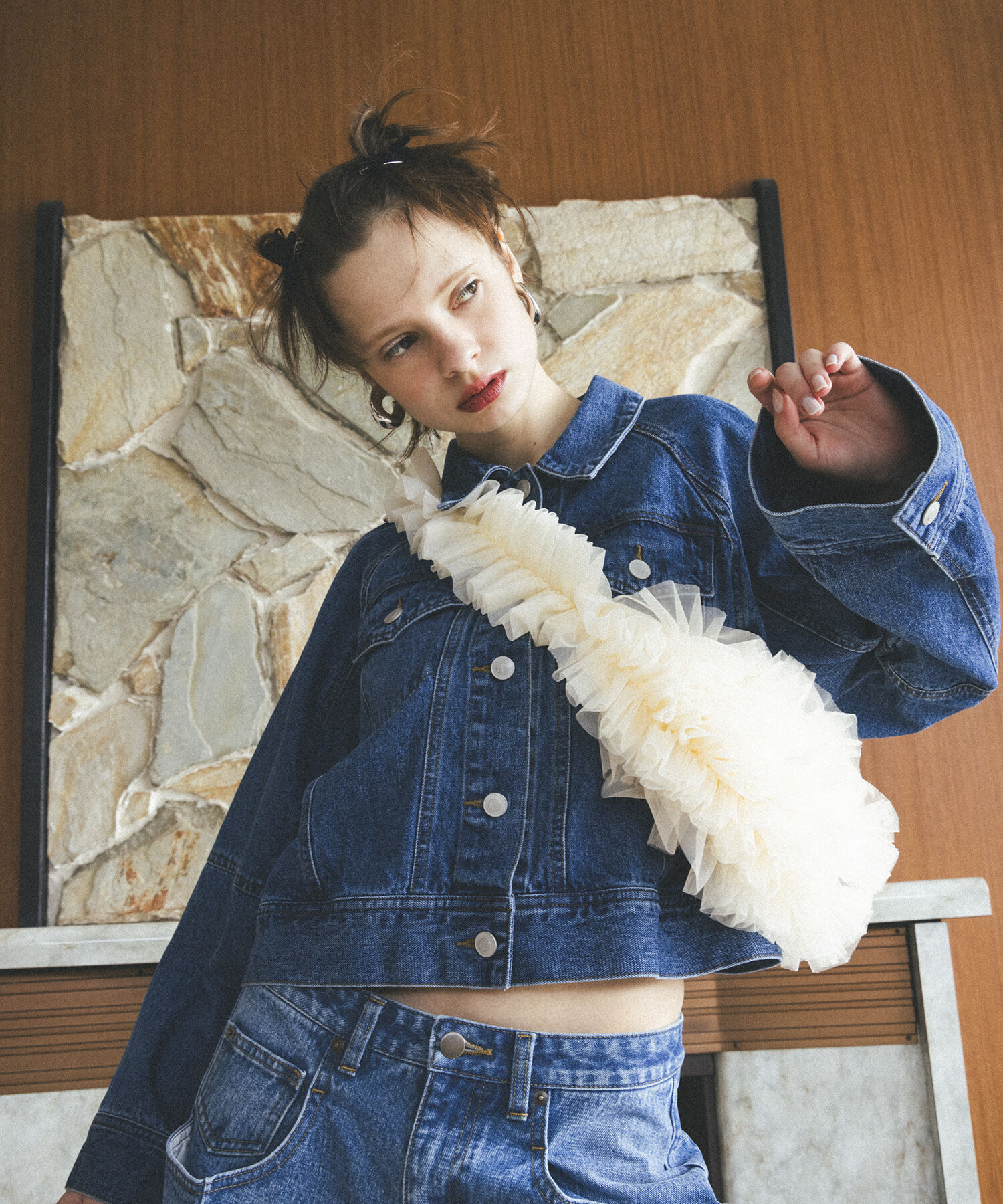 VIS「【ご好評につき追加生産】チュールフリルショルダーバッグ【3WAY】」|ショルダー・メッセンジャー|