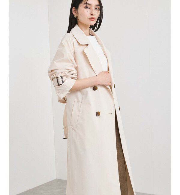 VIS「【定番人気】【撥水/UVケア】後ろタックトレンチコート スプリングコート」|トレンチコート|
