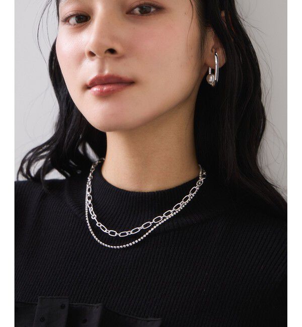 VIS「ラインストーンレイヤードネックレス」|ネックレス|