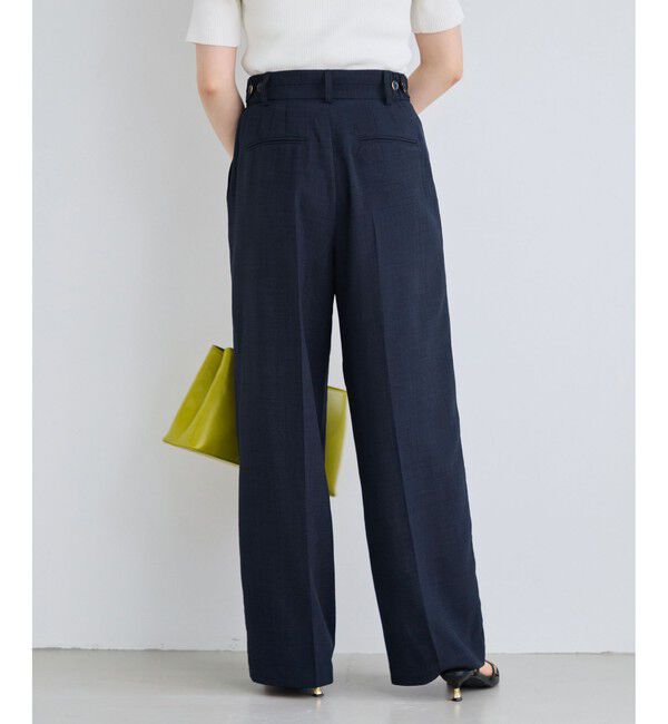 VIS「美easyリネンライクワイドパンツ/イージーケア・接触冷感・セットアップ対応」|チノ|