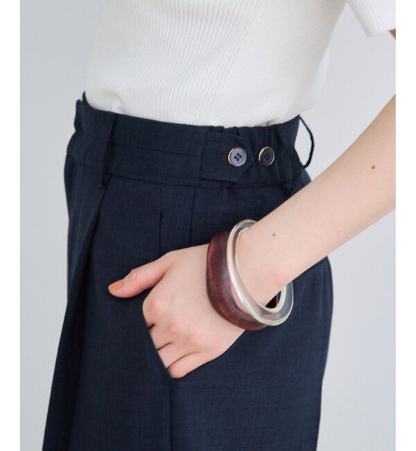 VIS「美easyリネンライクワイドパンツ/イージーケア・接触冷感・セットアップ対応」|チノ|