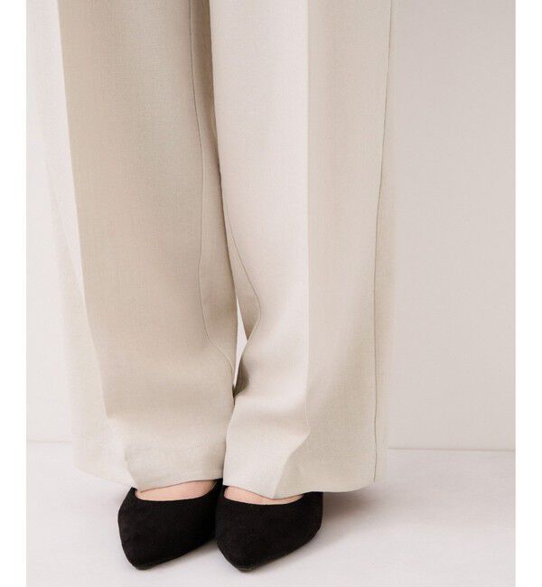 VIS「美easyリネンライクワイドパンツ/イージーケア・接触冷感・セットアップ対応」|チノ|