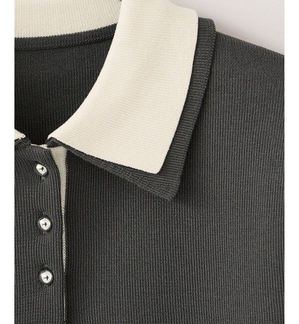 VIS「ダブルカラー半袖ポロニットトップス/イージーケア・WEB限定カラー」|ポロシャツ|