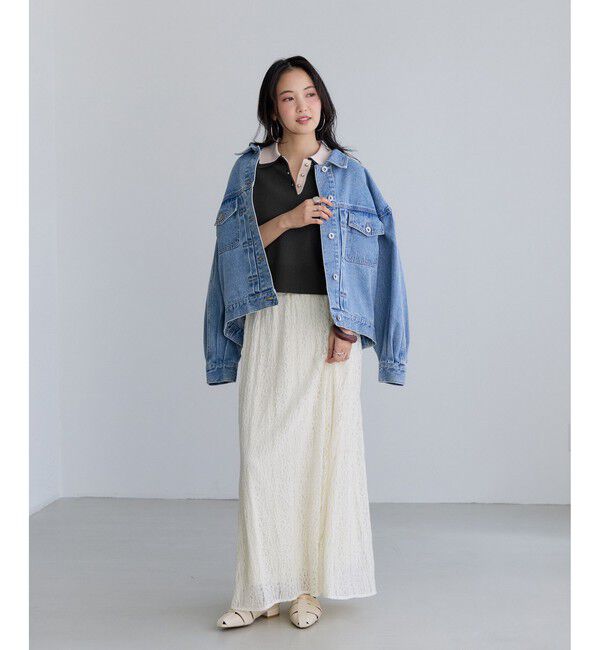 VIS「ダブルカラー半袖ポロニットトップス/イージーケア・WEB限定カラー」|ポロシャツ|