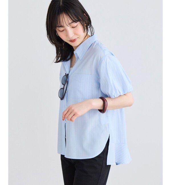 VIS「後ろタックフレアシャツ」|シャツ・ブラウス|サックス(48)