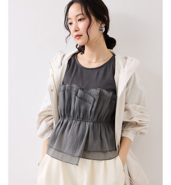 VIS「チェック＆無地ビスチェドッキング半袖プルオーバー/イージーケア」|Tシャツ・カットソー|スミクロ(05)