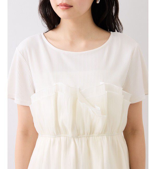 VIS「チェック＆無地ビスチェドッキング半袖プルオーバー/イージーケア」|Tシャツ・カットソー|