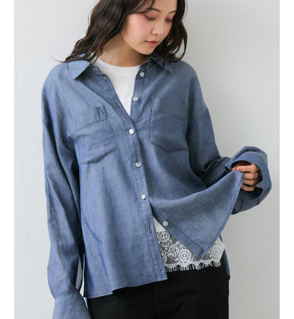 VIS「裾レースフレンチプルオーバー」|Tシャツ・カットソー|