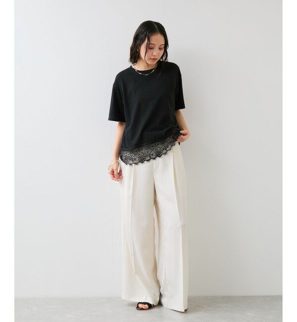 VIS「裾レースフレンチプルオーバー」|Tシャツ・カットソー|