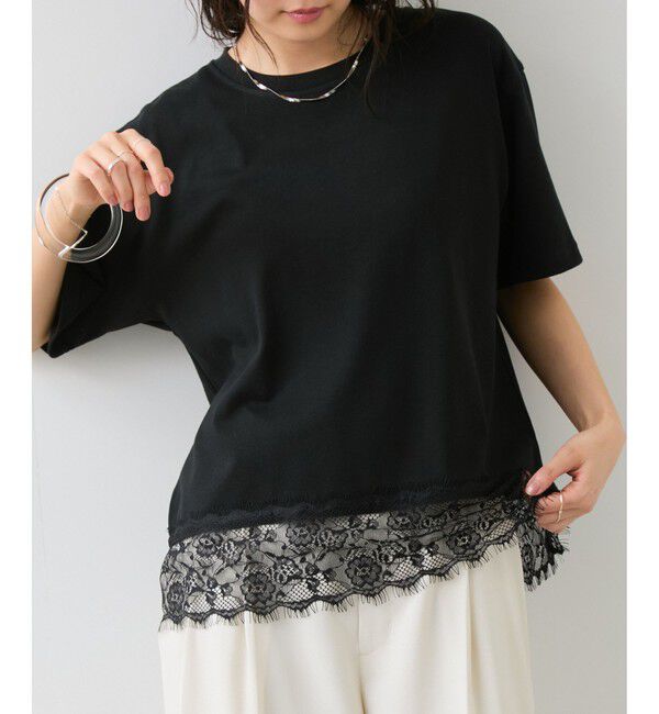 VIS「裾レースフレンチプルオーバー」|Tシャツ・カットソー|