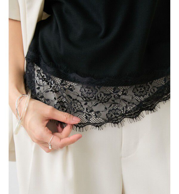 VIS「裾レースフレンチプルオーバー」|Tシャツ・カットソー|