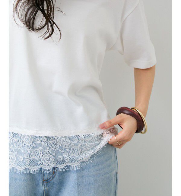 VIS「裾レースフレンチプルオーバー」|Tシャツ・カットソー|