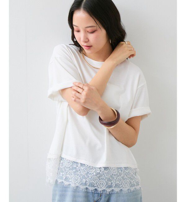 VIS「裾レースフレンチプルオーバー」|Tシャツ・カットソー|