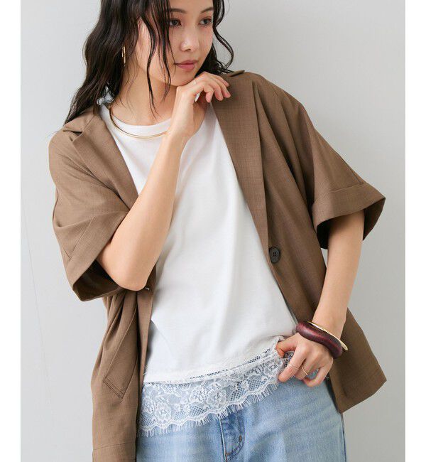 VIS「裾レースフレンチプルオーバー」|Tシャツ・カットソー|