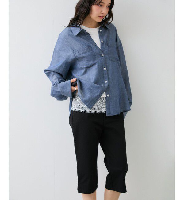 VIS「裾レースフレンチプルオーバー」|Tシャツ・カットソー|