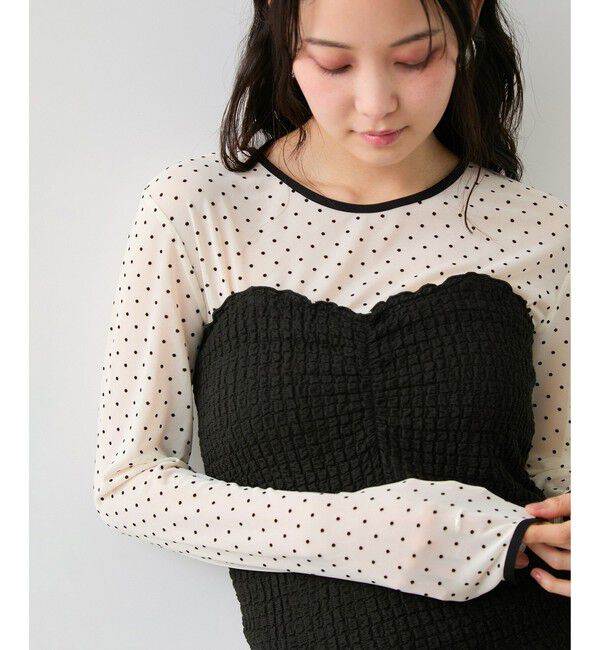 VIS「フロッキードットチュールプルオーバー」|Tシャツ・カットソー|