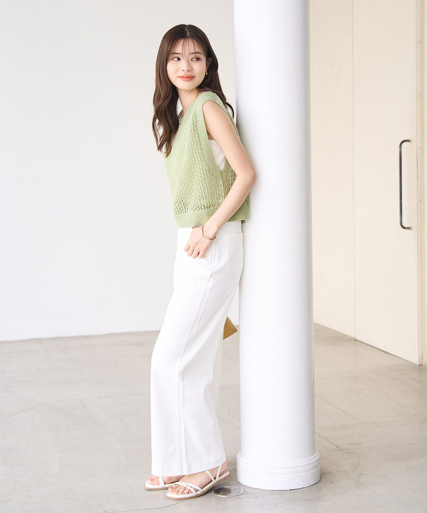 ROPE PICNIC PASSAGE「【ご好評につき追加生産・新色追加】透かし編みレイヤードベスト」|ベスト・ジレ|