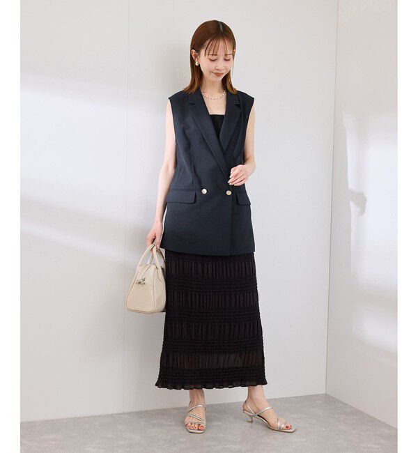 Rope&rsquo;Picnic「カナパ スリーブレスジレ/セットアップ対応・UV・抗菌防臭・接触冷感」|ベスト・ジレ|