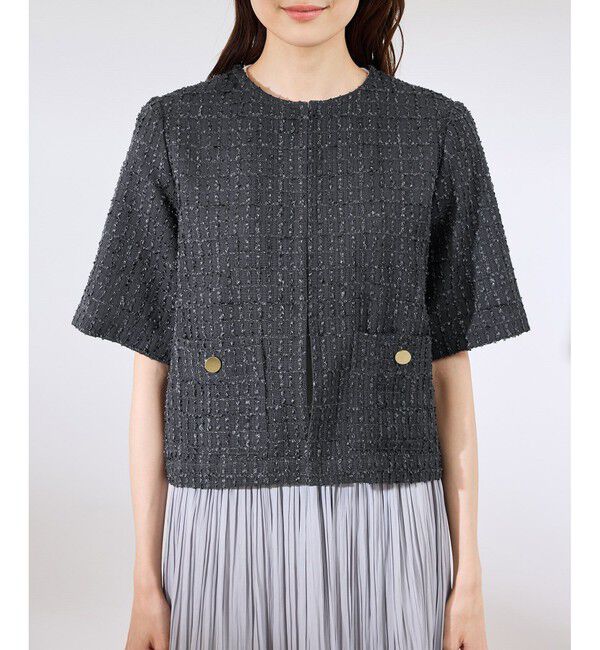 Rope&rsquo;Picnic「【サマー・ツイード】ハーフスリーブジャケット」|カーディガン|