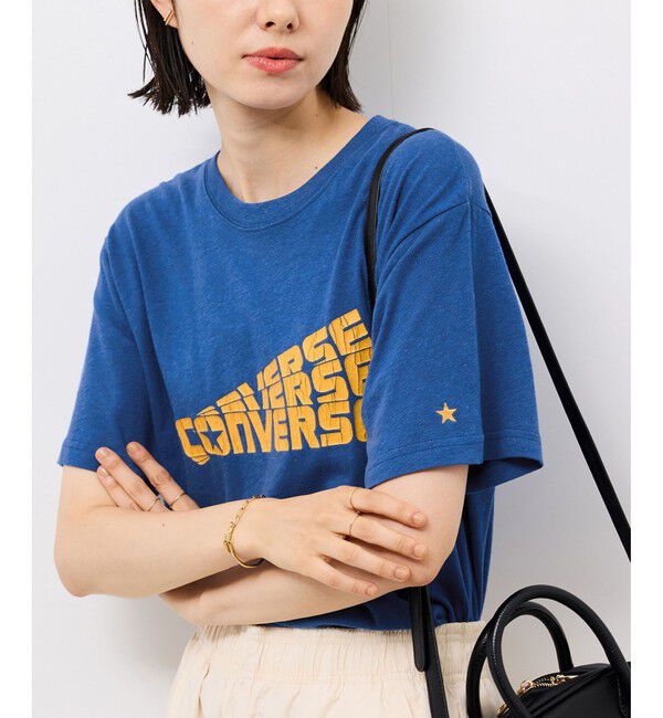 Rope&rsquo;Picnic「【CONVERSE/コンバース】ネップラスラブ天竺クラックプリントTシャツ」|Tシャツ・カットソー|