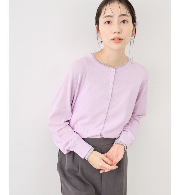 Rope&rsquo;Picnic「ソマルティレイヤード風ベーシックカーディガン/UVカット・吸水速乾・遮熱」|カーディガン|