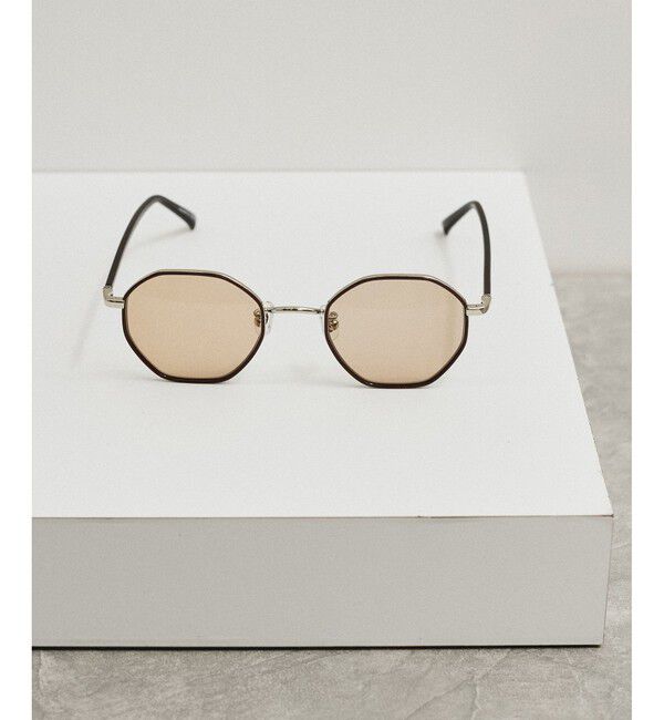 ADAM ET ROPE'「オクタゴンメタルフレームUVカットグラス」|サングラス|ブラウン系(22)