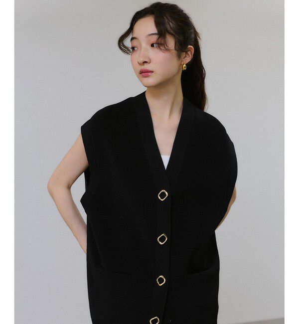 ADAM ET ROPE'「【サステナブル】ミドルニットジレ」|ベスト・ジレ|