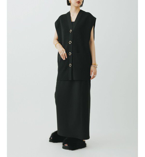 ADAM ET ROPE'「【サステナブル】ミドルニットジレ」|ベスト・ジレ|