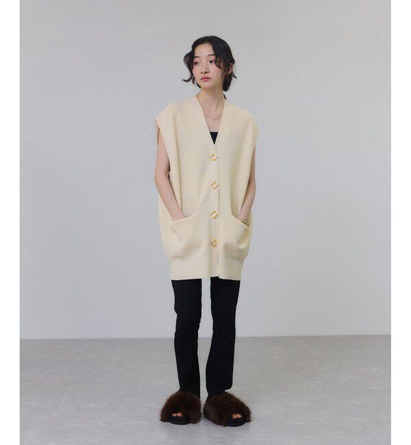 ADAM ET ROPE'「【サステナブル】ミドルニットジレ」|ベスト・ジレ|