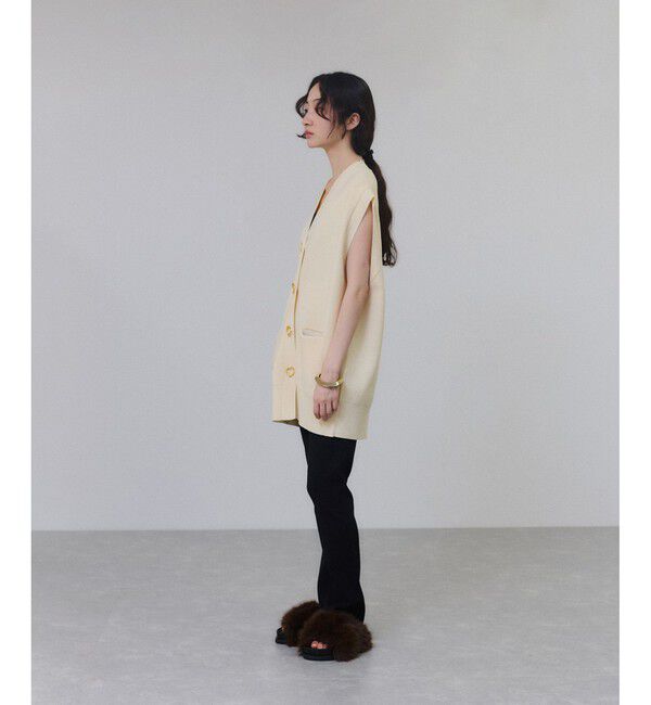 ADAM ET ROPE'「【サステナブル】ミドルニットジレ」|ベスト・ジレ|