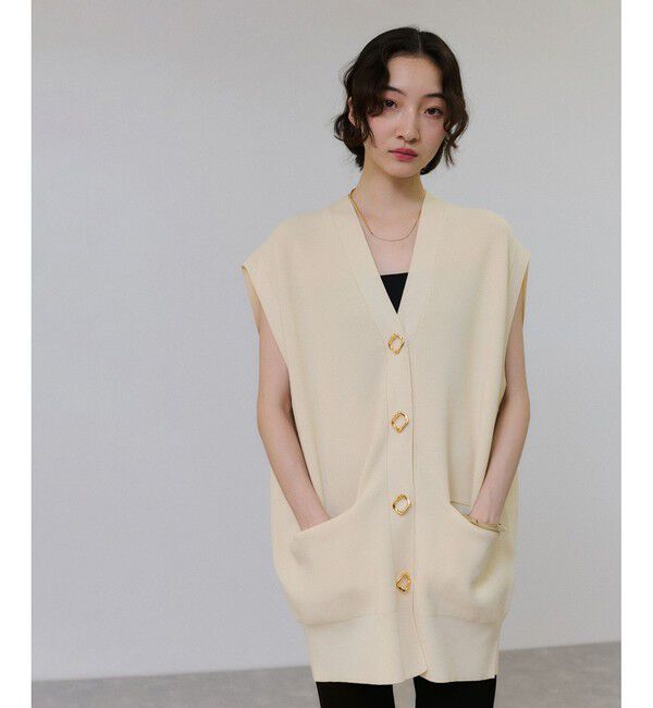 ADAM ET ROPE'「【サステナブル】ミドルニットジレ」|ベスト・ジレ|