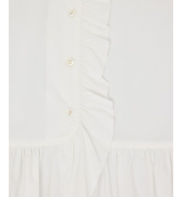 ADAM ET ROPE'「【サステナブル】ロングスリーブフリルブラウス」|シャツ・ブラウス|